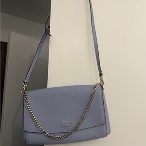 Kate Spade Baby Blue Saffiano Leather Crossbody Shoulder Bag Gold Chain NWOT